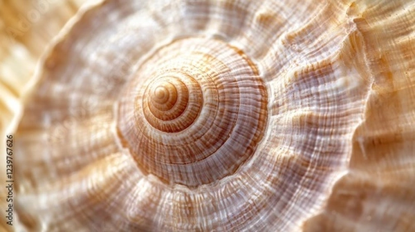 Fototapeta Seashell Spiral: A Close-Up View of Nature's Intricate Design