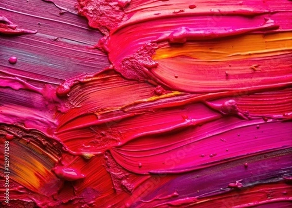 Fototapeta Studio-lit pink acrylic painting; abstract texture and color blends create a visually stunning background.