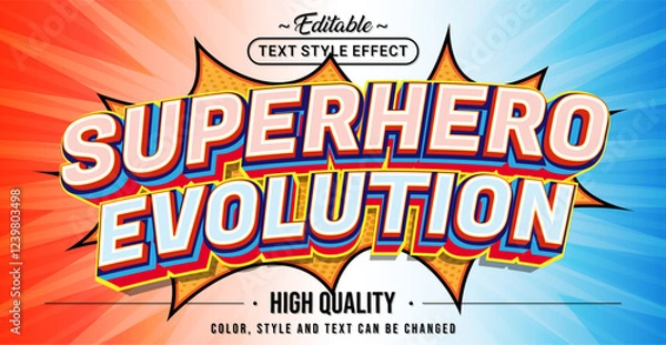 Obraz Editable text style effect - Superhero Evolution text style theme.