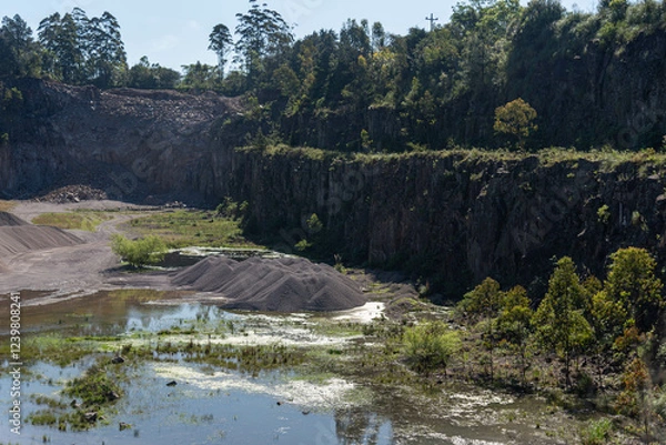 Fototapeta Quarry for extracting crushed stone in the city of Itaara, RS, Brazil
