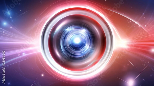 Fototapeta Futuristic glowing circular design with vibrant colors