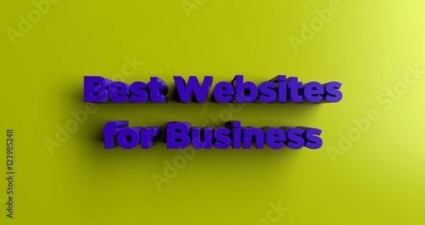 Obraz Best Websites for Business News - 3D rendered colorful headline illustration.  Can be used for an online banner ad or a print postcard.