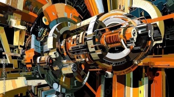 Fototapeta Abstract Machinery: A Symphony of Gears and Mechanisms