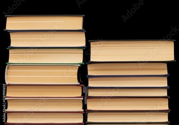 Fototapeta Stack of books isolated on transparent background Generative Ai