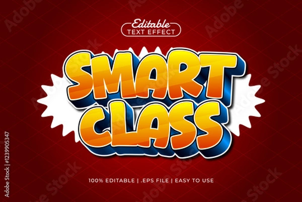 Fototapeta smart class editable text effect with a kids and school text style
