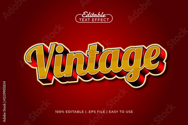 Fototapeta vintage editable text effect with a retro and old school text style