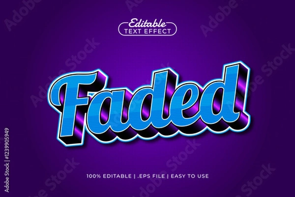 Fototapeta faded editable text effect with a retro and old school text style