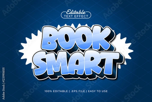 Fototapeta book smart editable text effect with a kids and school text style