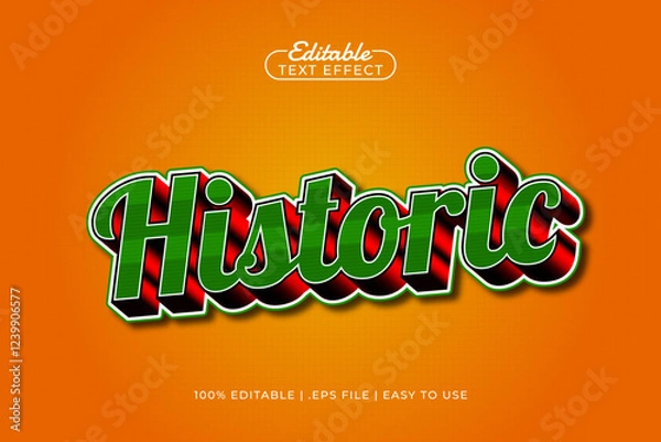 Fototapeta historic editable text effect with a retro and old school text style