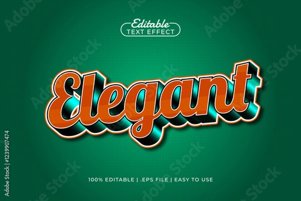 Fototapeta elegant editable text effect with a retro and old school text style