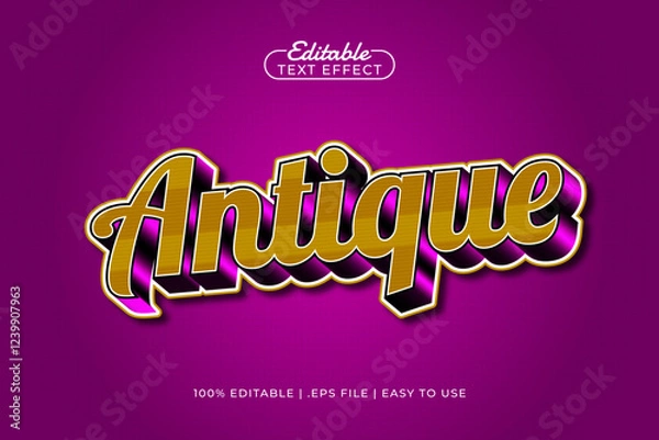 Fototapeta antique editable text effect with a retro and old school text style