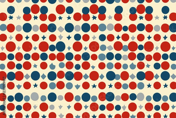 Fototapeta seamless polka dots pattern with circle independence day
