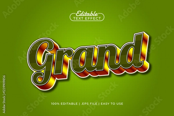 Fototapeta grand editable text effect with a retro and old school text style