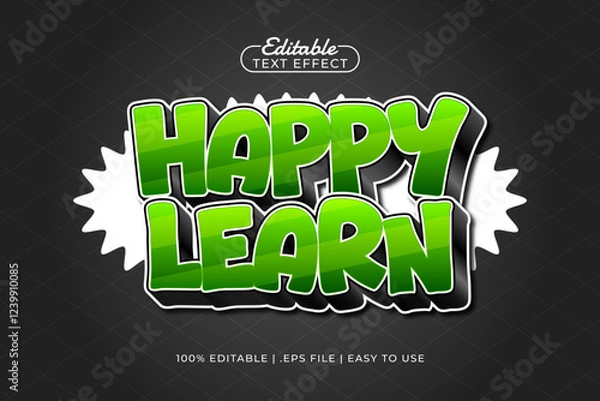 Fototapeta happy learn editable text effect with a kids and school text style