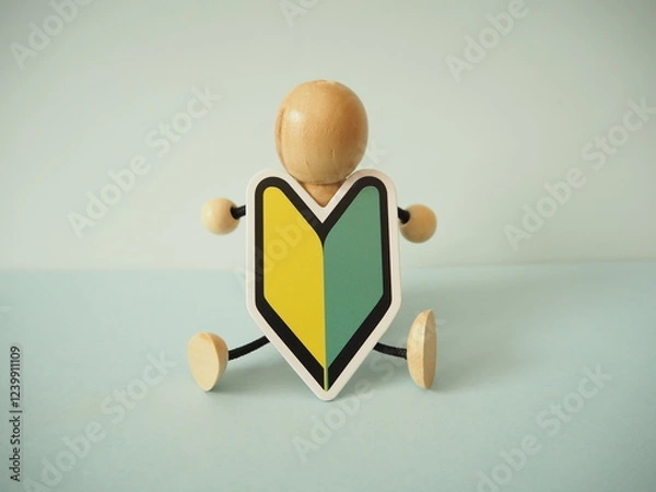 Obraz 人形と初心者マーク　若葉マーク