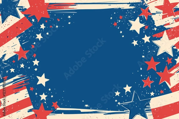 Fototapeta 4th of july independence day with star and shapes