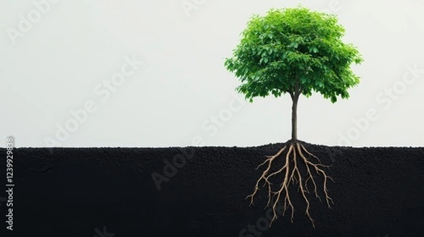 Obraz tree with roots and copy space