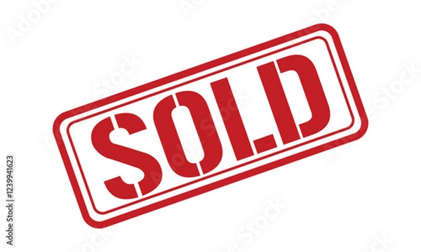 Obraz sold red stamp text vector