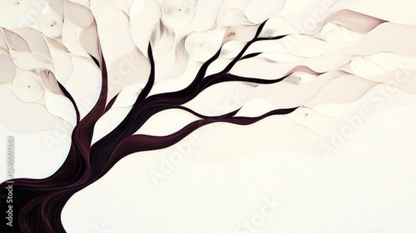 Fototapeta Minimalist Paper Quilling Art Featuring Clean Lines, Simple Shapes, and Elegant Color Palette, Ideal for Modern Home Decor