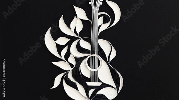 Fototapeta Minimalist Paper Quilling Art Featuring Clean Lines, Simple Shapes, and Elegant Color Palette, Ideal for Modern Home Decor