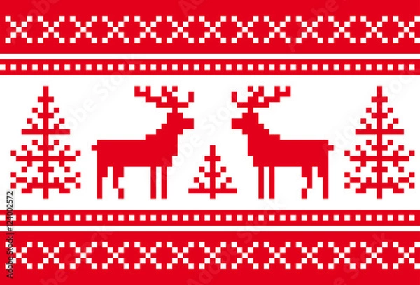 Fototapeta Seamless pattern with deers