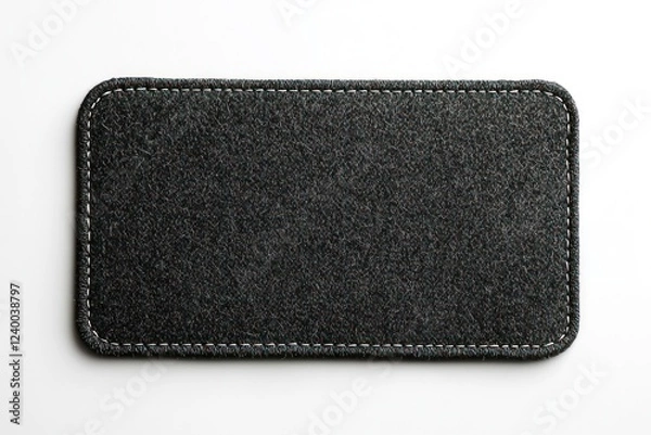 Fototapeta Rectangular patch with precise edges, showcased for flexible branding mockups on a clean white background.