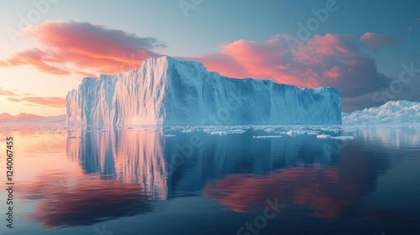 Fototapeta Iceberg Landscape in Arctic Greenland Melting Glaciers Climate Change and Global Warming Effects on Sea Levels