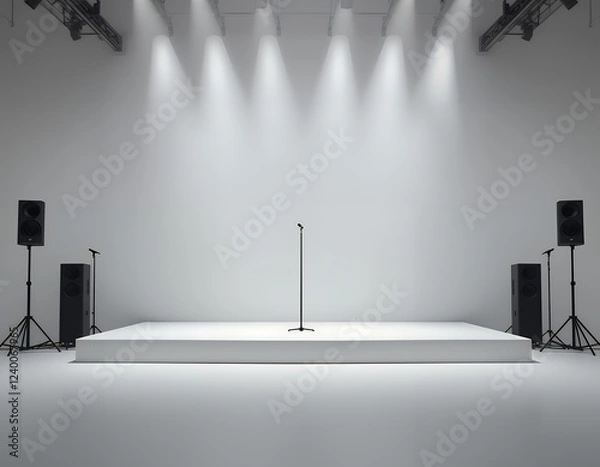 Obraz Empty Stage Ready for Performance in Minimalist Studio