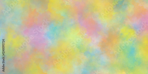 Fototapeta pastel watercolor summer delicate paint of various colors and watercolor stains, abstract colorful mixed color soft watercolor background, Watercolor paper texture background with cloudy stains.