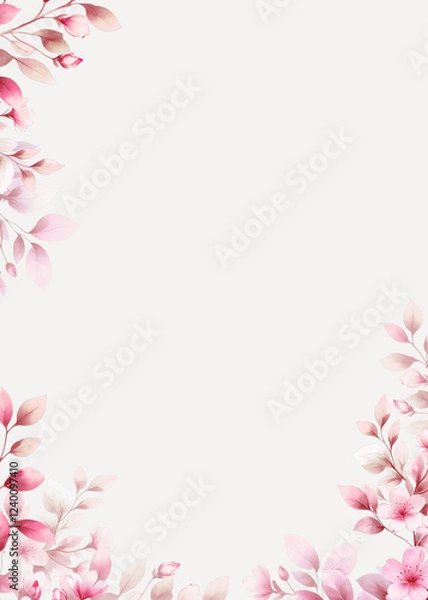 Fototapeta pink flower frame