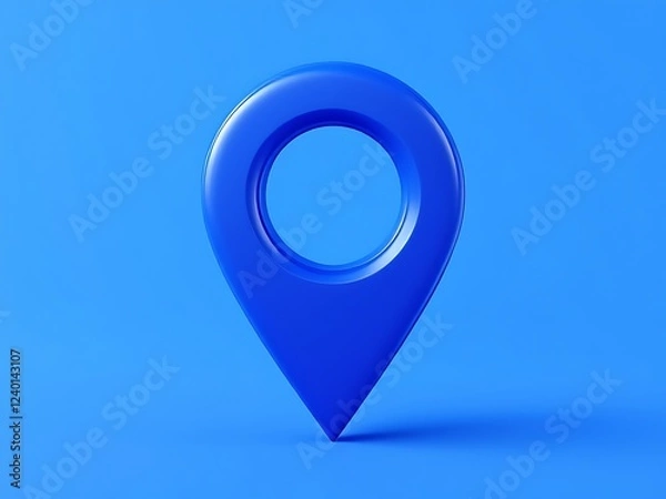 Obraz 3D blue location pin icon 