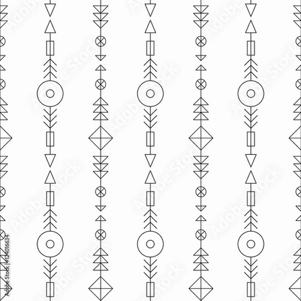 Fototapeta Abstract geometric pattern. Seamless retro style repeating background.
