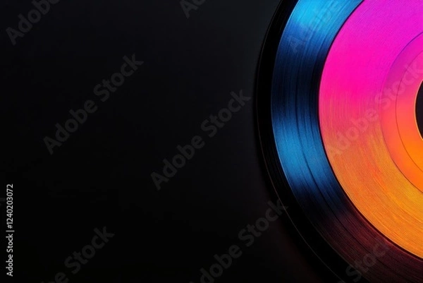 Obraz Abstract colorful circular gradient with black background