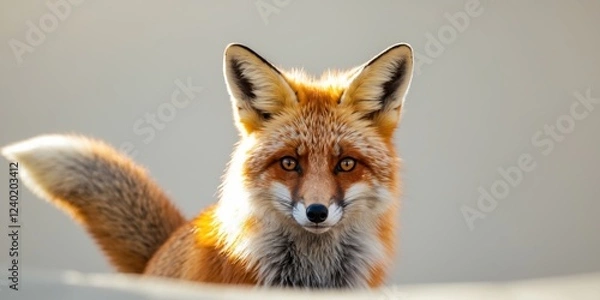 Fototapeta Curious Fox Looking Directly at the Camera.