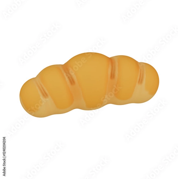Obraz croissant isolated on white background