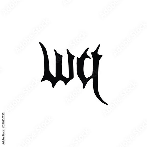 Fototapeta WQ monogram logo design letter text name symbol monochrome logotype alphabet character simple logo