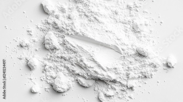 Fototapeta Fine white powder on a smooth surface.