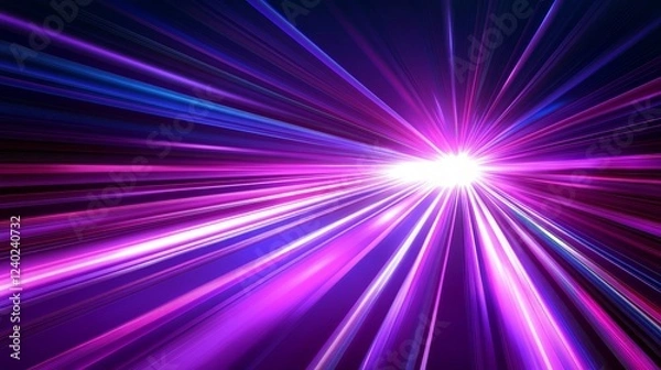 Fototapeta Vibrant abstract light rays radiating from a central point, creating a dynamic visual effect