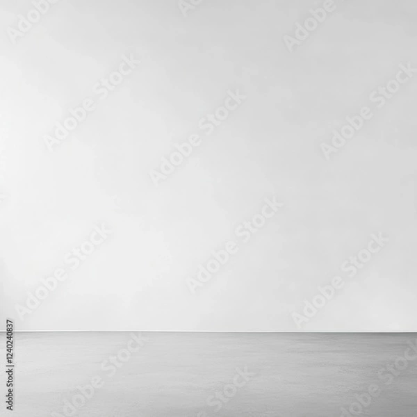 Fototapeta Minimalist empty room with white wall and floor