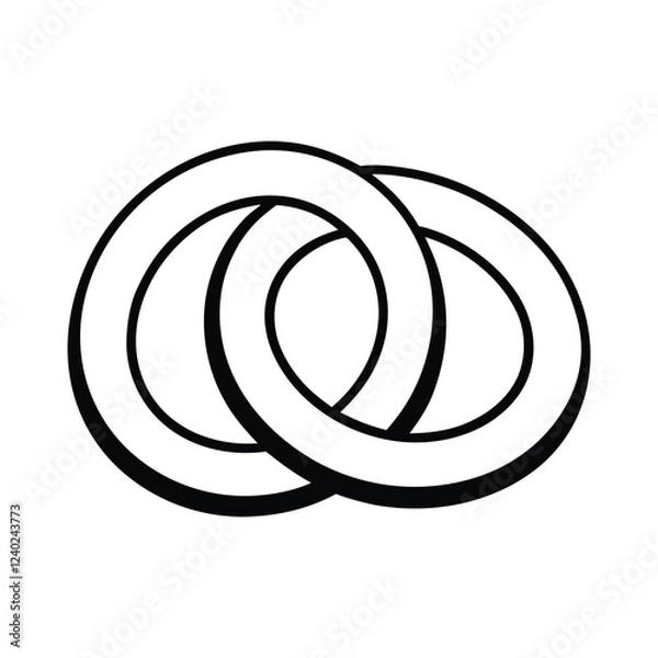 Obraz A simple two interlocked rings vector illustration.