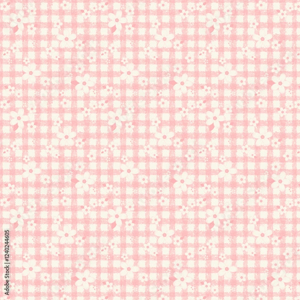 Obraz Cute Gingham and check pattern