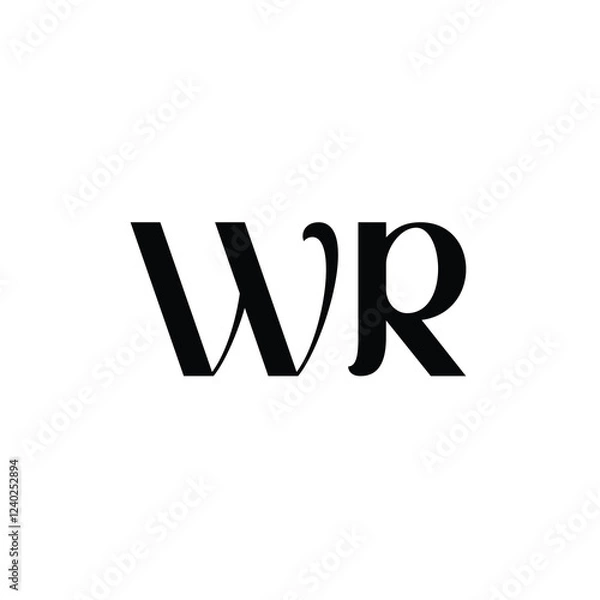 Fototapeta WR monogram logo design letter text name symbol monochrome logotype alphabet character simple logo