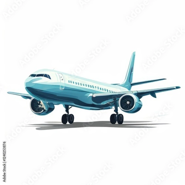 Fototapeta the AI Image Generator, Airplane Flying Against a Vibrant Sunset Sky