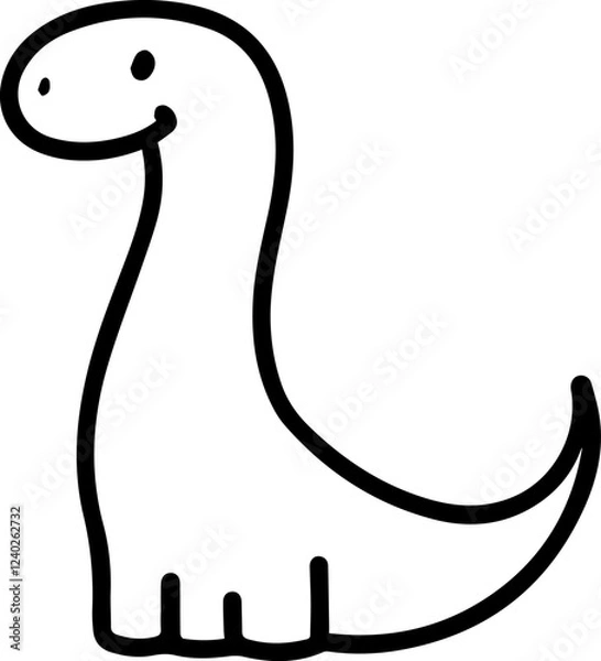 Obraz cute dino, dinosaur line art
