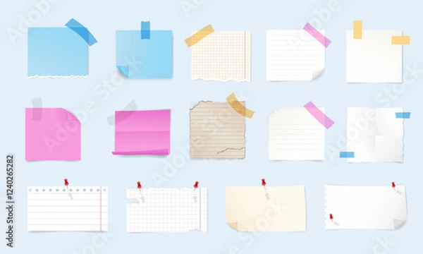Fototapeta set of various elements for notes