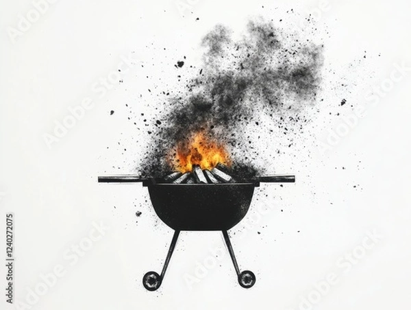 Fototapeta Grill sparks flames explosion showcasing dynamic energy