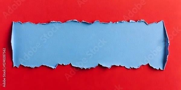 Obraz Torn Paper Red Blue Background Texture Abstract