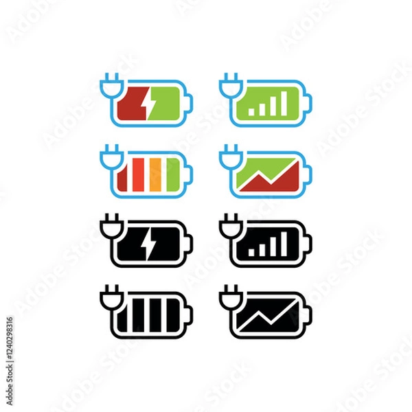Obraz logo icon set battery vector