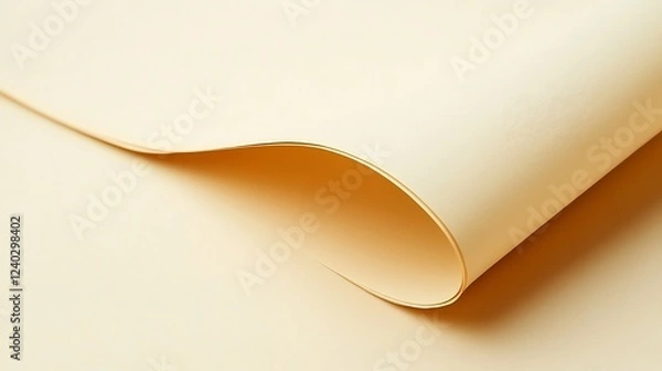 Fototapeta Cream paper curve, soft light, background
