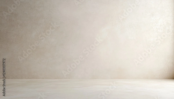 Fototapeta smooth concrete wall and floor create minimalist backdrop, ideal for various design projects. neutral tones evoke sense of calm and simplicity, perfect for showcasing art or products